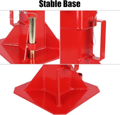 Heavy Duty Car Jack Stand, Pin Type Adjustable Height Automotive Jack Stands with Lock, 12 Ton (26,400 lb) Capacity, Red, 1 Pair in Saudi Arabia