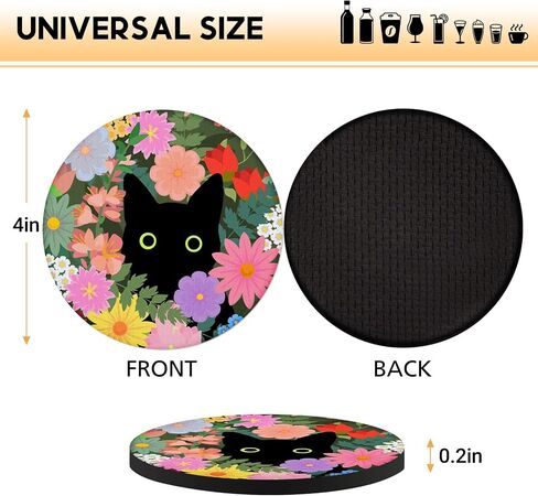 Swooflia Coasters for Drinks Coffee Table, Skeleton Funny Black Silicone Absorbent Cup Coaster Set Housewarming Kitchen Home Wooden Desk Office Bar Tabletop Decor 6 Pack in Saudi Arabia
