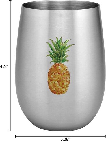 UPware 18/8 Stainless Steel 15 oz. Full Color Printed Stemless Wine Glass, Unbreakable and Shatterproof Metal, for Wine and Beverage (Palm Trees) in Kuwait