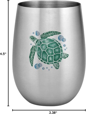 UPware 18/8 Stainless Steel 15 oz. Full Color Printed Stemless Wine Glass, Unbreakable and Shatterproof Metal, for Wine and Beverage (Palm Trees) in Saudi Arabia