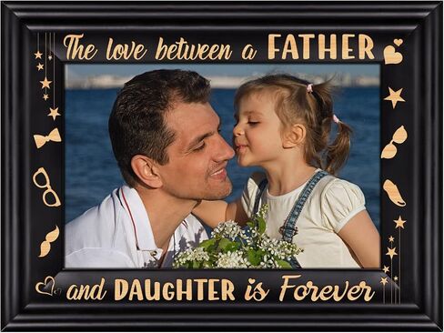 إطار صورة عيد الأب من WhatSign - إطار صورة عيد الأب مقاس 4x6 مصنوع من الخشب أفضل إطار صورة للأب من الابنة والابن إطار يوم الأب السعيد من الأطفال in Saudi Arabia