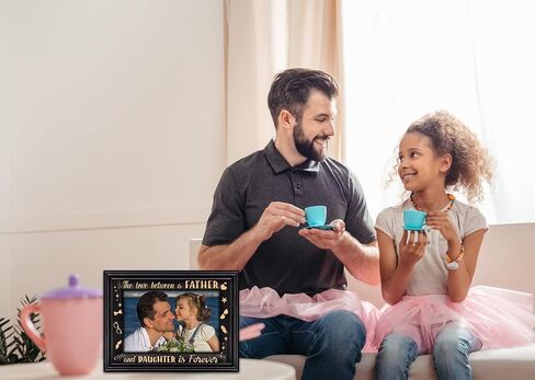 إطار صورة عيد الأب من WhatSign - إطار صورة عيد الأب مقاس 4x6 مصنوع من الخشب أفضل إطار صورة للأب من الابنة والابن إطار يوم الأب السعيد من الأطفال in Saudi Arabia