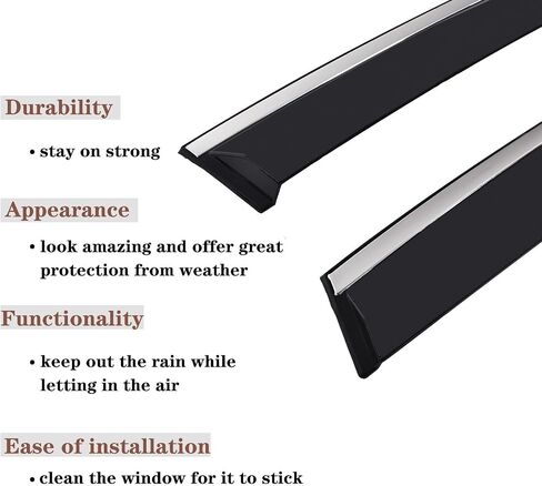 Vesul Tape-On Window Visor Compatible with Subaru Crosstrek 2024 Touring Limited Wilderness Convenience Sport Premium Base Rain Guard Window Wind Deflector Shield Cover Visor Dark Black in Saudi Arabia