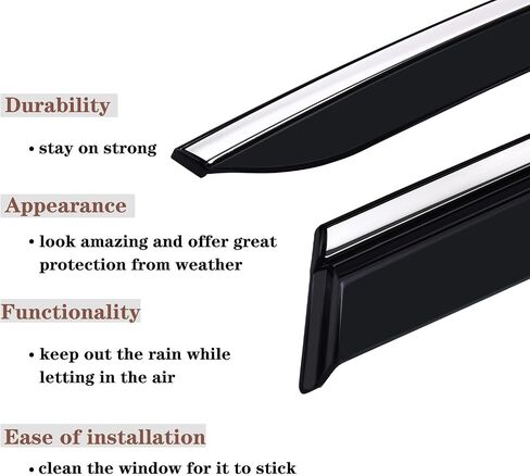 Vesul Tape-On Window Visor Compatible with Subaru Crosstrek 2024 Touring Limited Wilderness Convenience Sport Premium Base Rain Guard Window Wind Deflector Shield Cover Visor Dark Black in Saudi Arabia