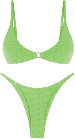 ZAFUL Women's O Ring Bikini Set Cheeky Swimwear Sexy String Swimsuits Two Piece Bathing Suit in Saudi Arabia