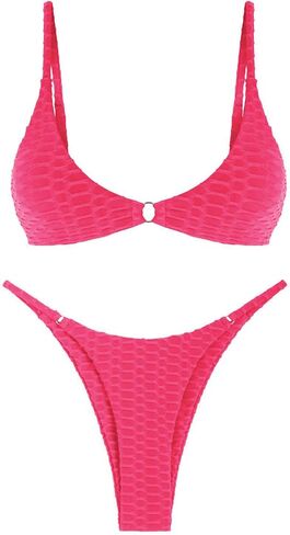 ZAFUL Women's O Ring Bikini Set Cheeky Swimwear Sexy String Swimsuits Two Piece Bathing Suit in Saudi Arabia
