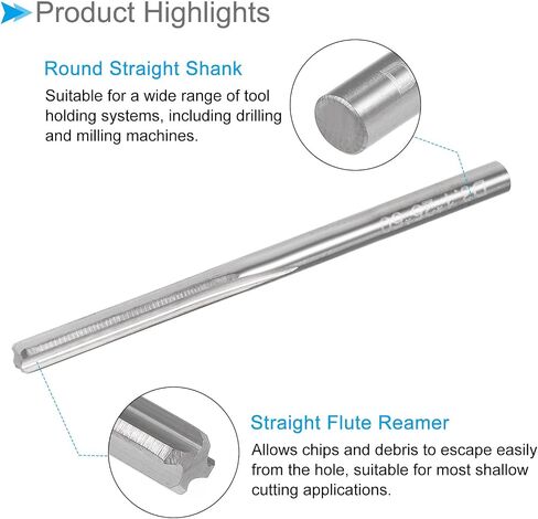 Chucking Reamer, 2.3mm Cutting Dia.4 Flutes H7, Tungsten Carbide Milling Cutting Tool - (Applications: for Screw Machines, Turret Lathes, Drill Presses) in Saudi Arabia
