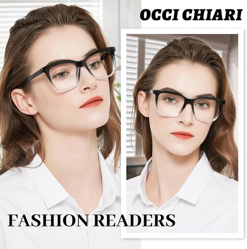 OCCI CHIARI Reading Glasses for Women Fashion Square Ladies Readers 1.0 1.25 1.5 1.75 2.0 2.25 2.50 2.75 3.0 3.5 in Kuwait