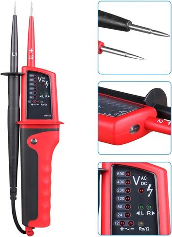 UT15B LED كاشف الجهد التلقائي فولت تستر القلم التيار المتناوب تيار مستمر الفولتميتر 0-690 فولت in Kuwait