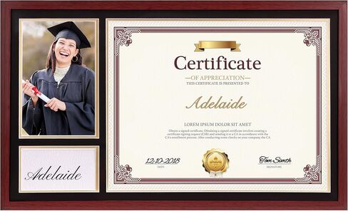 Lavezee 8.5x11 Diploma Picture Frame for 8.5 x 11 Certificates with Mat, or 11x14 Black Document Frames without Mat, Set of 2 in Saudi Arabia