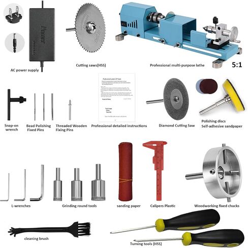 Mini Lathe Machine Torno Para Madera Multi-Purpose Lathe With Professional Tools Cutting Grinding Polishing Desktop Metal Lathes in Saudi Arabia