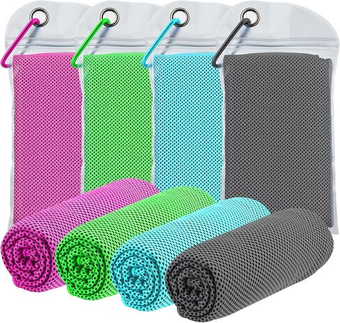 Cooling Towels Neck and Face,(40" x 12") Bulk Ice Towel,Soft Breathable Cooling Towels for Hot Weather,Athletes,Yoga,Gym,Workout,Sports,Camping,Microfiber Cold Towels 4pack in Saudi Arabia