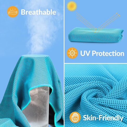 Cooling Towels Neck and Face,(40" x 12") Bulk Ice Towel,Soft Breathable Cooling Towels for Hot Weather,Athletes,Yoga,Gym,Workout,Sports,Camping,Microfiber Cold Towels 4pack in Saudi Arabia