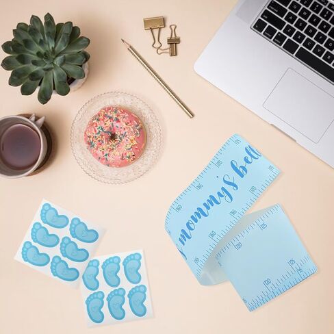 شريط قياس استحمام الطفل بكرتين، لعبة قياس البطن، شريط قياس البطن، شريط قياس البطن، هدايا حفلات استحمام الطفل، لوازم ألعاب شريط القياس (الحجم: 3.94 × 74.8 بوصة) in Kuwait