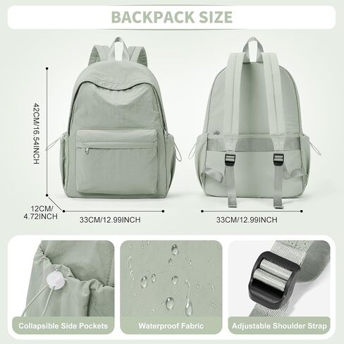 Backpacks For School Teens Girls Boys,Lightweight Casual Daypack College Backpacks,Aesthetic High School Backpack Laptop 14inch,Bookbag For Women Men(Grey) in Saudi Arabia