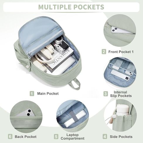 Backpacks For School Teens Girls Boys,Lightweight Casual Daypack College Backpacks,Aesthetic High School Backpack Laptop 14inch,Bookbag For Women Men(Grey) in Saudi Arabia