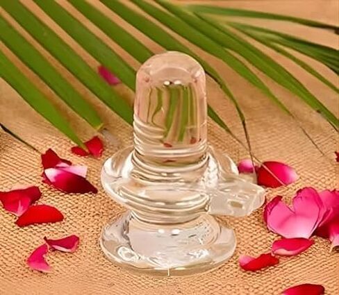 Crystal Shivling Shiva Shivling Shiva Lingam Shaligram Shivling for Pooja Shivling Idol Shiva Idol Lingam Idol Diwali Dhanteras 8 cm (White) in Saudi Arabia