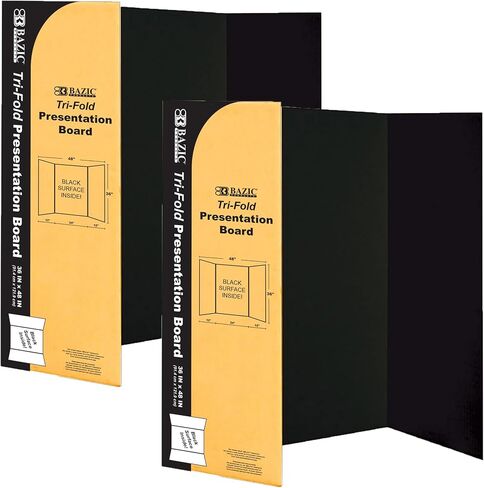 BAZIC Trifold Presentation Board 36" X 48" White, Tri-Fold Corrugated Poster Boards, Cardboard for Display Boards Science Fair Art Project, 1-Pack in Saudi Arabia
