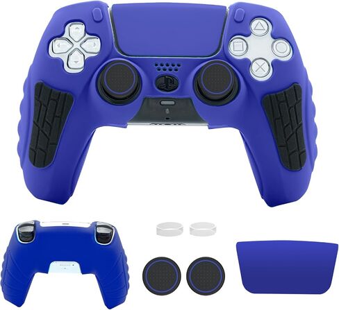 ECHZOVE PS5 Controller Cover Case, Anti-Slip Silicone Cover Skin Compatible with PS5 Controller with Thumb Grip Caps, Joystick Protectors and Cover Wrap Sticker - Black Myth Wukong in Saudi Arabia