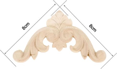 MUXSAM Wooden Carved Appliques Onlays, 8-Pack Unpainted Wood Rosette Carvings Decals Embellishments for Mirror Dresser Vanity Cabinet Mantel Picture Frame Renewing Furniture, 7x7cm/2.76x2.76in in Saudi Arabia