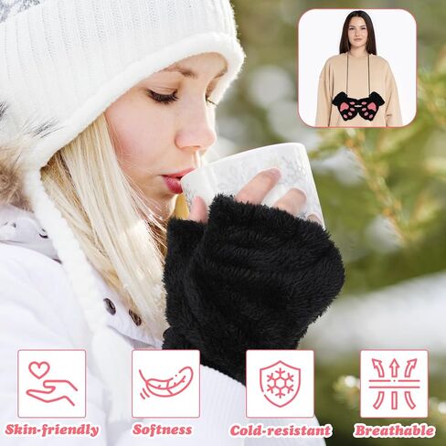 Cat Paws Gloves Cute Fingerless Furry Paws Kawaii Half Finger Paws Therian Cosplay Costume Accessories for Halloween in Kuwait