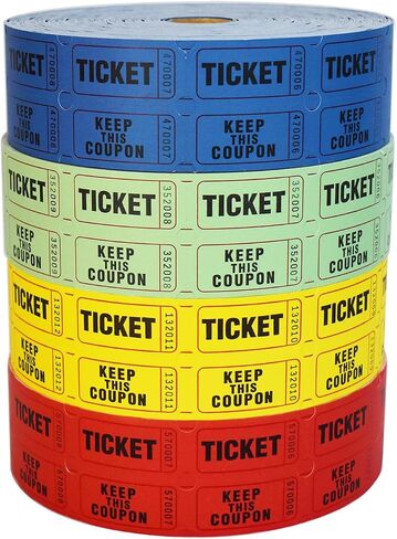 SEETOOOGAMES Raffle Tickets Double Roll - Full Set of 8 Colors (8 Rolls of 2000 Tickets Each), 50/50 Raffle Tickets for Events, Entry, Class Reward, Fundraising, Carnivals, Auctions in Saudi Arabia