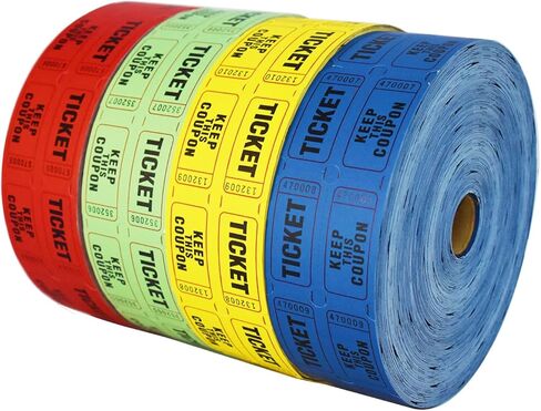 SEETOOOGAMES Raffle Tickets Double Roll - Full Set of 8 Colors (8 Rolls of 2000 Tickets Each), 50/50 Raffle Tickets for Events, Entry, Class Reward, Fundraising, Carnivals, Auctions in Saudi Arabia