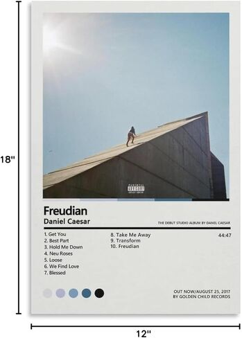 ملصقات دانيال قيصر قماش فرويدي ملصق جداري لوحة فنية تزيينية لغرفة المعيشة وغرفة النوم هدية تزيين بدون إطار مقاس 12 × 18 بوصة (30 × 45 سم) in Kuwait