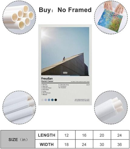 ملصقات دانيال قيصر قماش فرويدي ملصق جداري لوحة فنية تزيينية لغرفة المعيشة وغرفة النوم هدية تزيين بدون إطار مقاس 12 × 18 بوصة (30 × 45 سم) in Kuwait