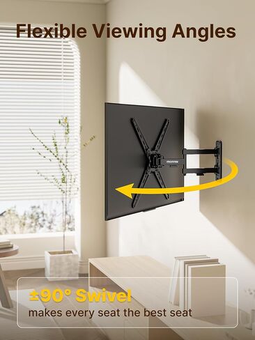 دعامة تثبيت على الحائط للتلفزيون كاملة الحركة من monTEK لمعظم أجهزة التلفاز والشاشات المسطحة LED مقاس 13-43 بوصة، ودوران تمديد إمالة دوار مع أذرع مفصلية، وحامل تلفزيون بحد أقصى 200 × 200 مم، يصل إلى 44 رطلًا in Saudi Arabia