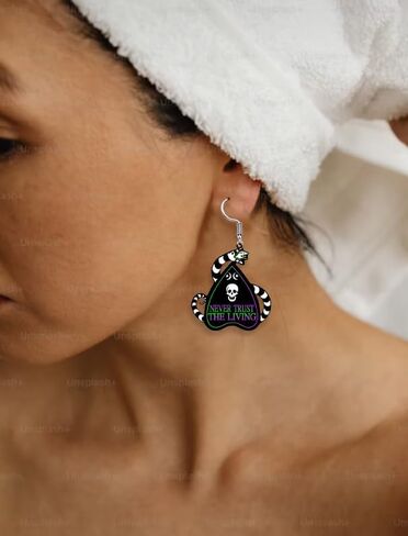 Betelgeuse Inspired Earrings Halloween Earrings for Women Fans, Skull Tombstone Coffin Snake Earrings Dangle Betelgeuse Merch Accessories for Party Costume Decor in Saudi Arabia