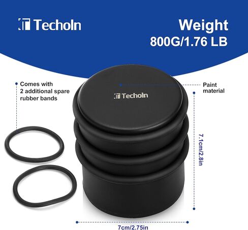 Heavy Duty Door Stoppers for Bottom of Door, Stainless Steel 2.8" Tall Door Stop No Drilling, Large 1.76 Lbs Doorstops with Protective Rubber Bands Anti-Slip Door Wedge (Painted Black) in Kuwait