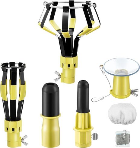 Dreyoo 4 Piece Set Light Bulb Changer, Suction Cup and Cage Bulb Changer for Incandescent, Floodlight, Broken Bulb and Recessed Lights, Compatible with Standard Extension Pole (Pole Not Included) in Kuwait