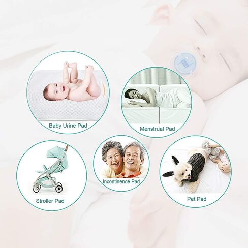 وسادة سرير مقاومة للماء من يوفوس قابلة للغسل وإعادة الاستخدام، 4 طبقات من واقي مرتبة لسلس البول، سطح قطني 100% للأطفال والبالغين والحيوانات الأليفة in Kuwait