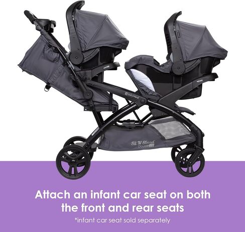 Baby Trend Sit N' Stand® Double 2.0 Stroller, Dash Black in Saudi Arabia
