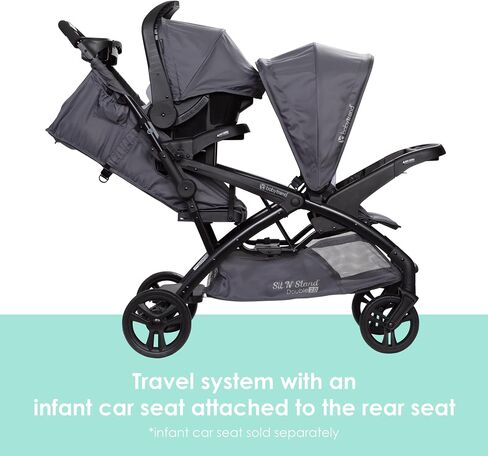 Baby Trend Sit N' Stand® Double 2.0 Stroller, Dash Black in Saudi Arabia