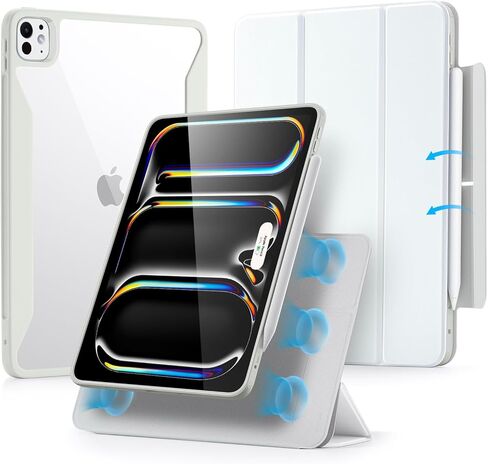 حافظة ESR لجهاز iPad Pro 13 بوصة (2024)، حافظة iPad Pro 13 مع حامل قلم رصاص، غطاء مغناطيسي قابل للإزالة، حامل عمودي، يدعم بالكامل قلم الرصاص Pro والقلم الرصاص (USB-C)، سلسلة Rebound 360، وردي in Kuwait