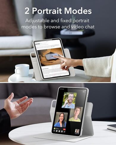 حافظة ESR لجهاز iPad Pro 13 بوصة (2024)، حافظة iPad Pro 13 مع حامل قلم رصاص، غطاء مغناطيسي قابل للإزالة، حامل عمودي، يدعم بالكامل قلم الرصاص Pro والقلم الرصاص (USB-C)، سلسلة Rebound 360، وردي in Kuwait