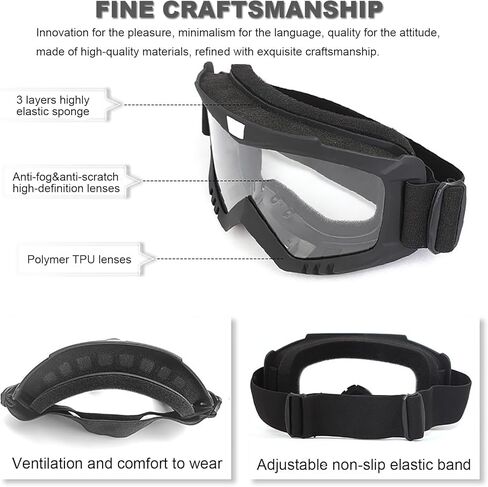 Dirt Bike Goggles, Motorcycle Goggles 2 Pack ATV Goggles Riding Goggles Ski Goggles Windproof Glasses Racing Goggles in Saudi Arabia