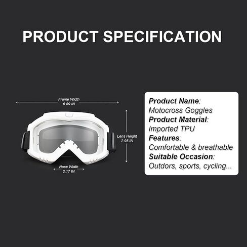 Dirt Bike Goggles, Motorcycle Goggles 2 Pack ATV Goggles Riding Goggles Ski Goggles Windproof Glasses Racing Goggles in Saudi Arabia