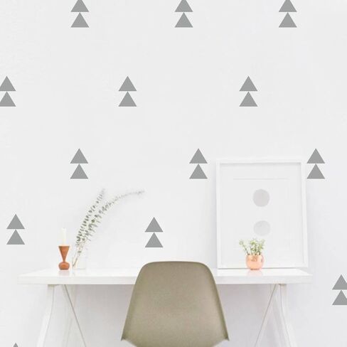 120 Pcs/Set Triangle Wall Pattern Decal Vinyl Stickers for Kids Boy Girl Baby Bedroom Playroom Art Decorations Removable Decor Home House Design YMX56 (Black) in Saudi Arabia