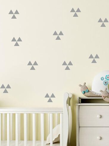 120 Pcs/Set Triangle Wall Pattern Decal Vinyl Stickers for Kids Boy Girl Baby Bedroom Playroom Art Decorations Removable Decor Home House Design YMX56 (Black) in Saudi Arabia