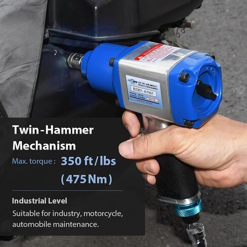 FIRSTINFO B2306US 3/8" Drive Palm Mini Air Impact Wrench, Side-Trigger, 400 ft-lbs. 6-Mode Control, Lightweight in Saudi Arabia