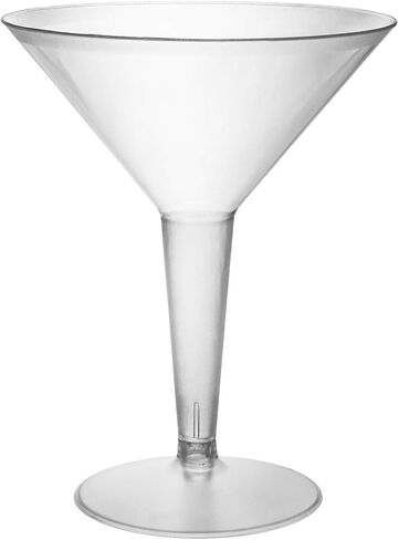 Party Essentials Plastic Two Piece 8-Ounce Martini Glasses/Party Cups, Clear, 20 Count in Kuwait