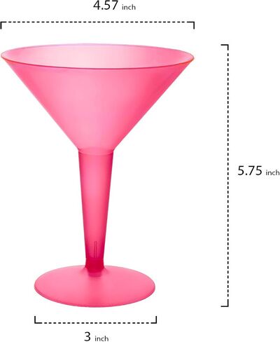 Party Essentials Plastic Two Piece 8-Ounce Martini Glasses/Party Cups, Clear, 20 Count in Kuwait