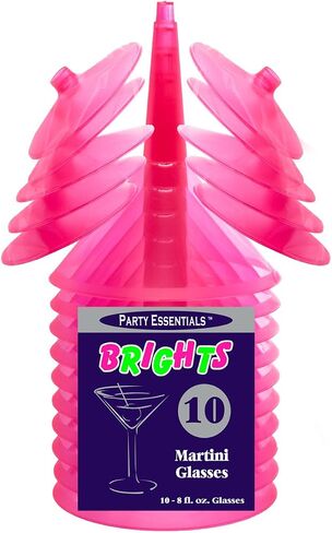 Party Essentials Plastic Two Piece 8-Ounce Martini Glasses/Party Cups, Clear, 20 Count in Kuwait