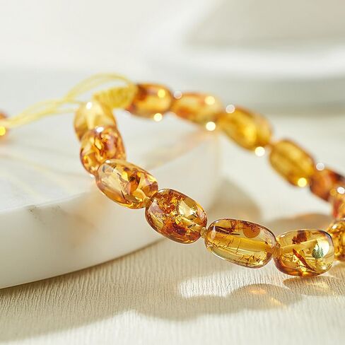 Baltic Amber Bracelet Gift Set -100% Certified Premium Quality Raw Baltic Amber-True amber stone bead(7 inch, M-code red) in Saudi Arabia