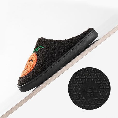 Halloween Pumpkin Slippers for Womens Mens Plush Warm Spooky Lantern Pumpkin Slippers House Shoes in Saudi Arabia