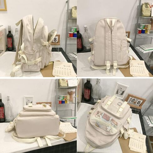 Kawaii Backpack with Kawaii Pins School Bag Rucksack Large Capacity Girls Backpack Teens Multi-Pocket Bookbag in Saudi Arabia