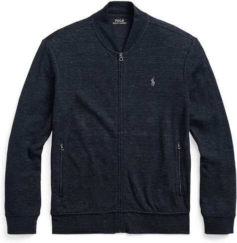 Polo Ralph Lauren Men's Luxury Jersey Baseball Jacket (Spring Navy HTR,L), Large in Saudi Arabia